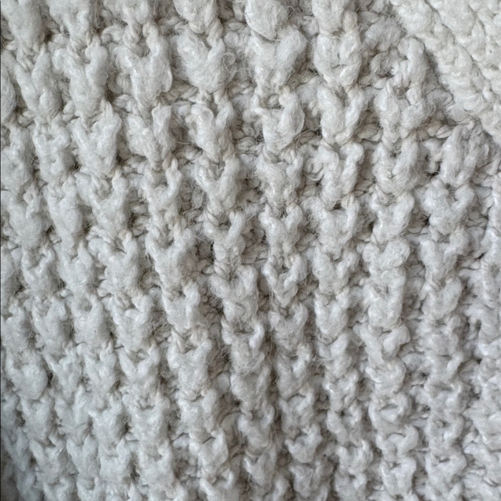 Free People Whistle Wool Blend Thermal Henley Sweater Top Cream Oversized Size M - Picture 5 of 11